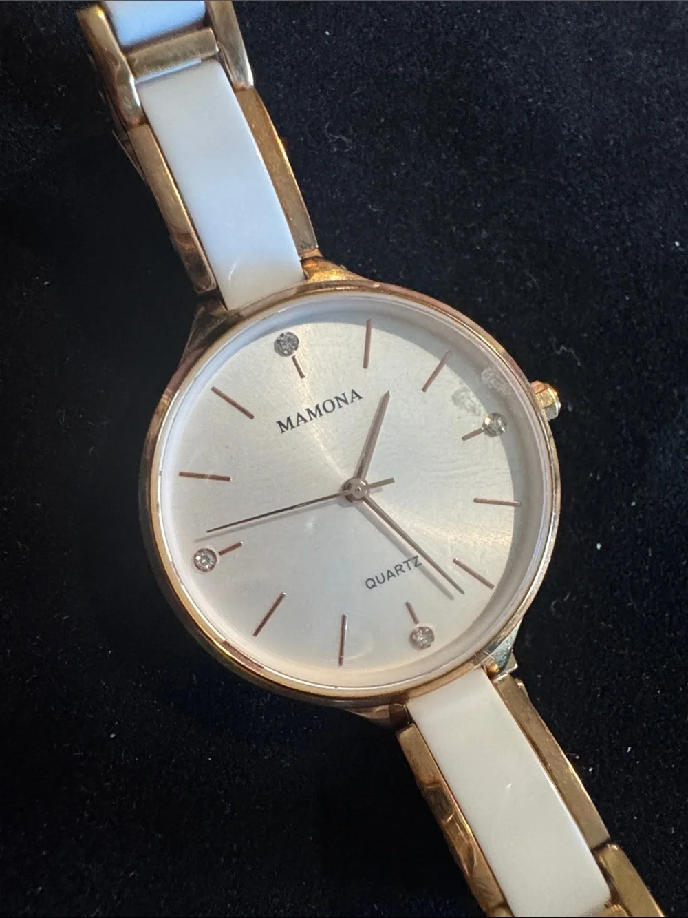 Mamona Women’s White & Rose Gold Quartz Watch Water Resistant 3877L